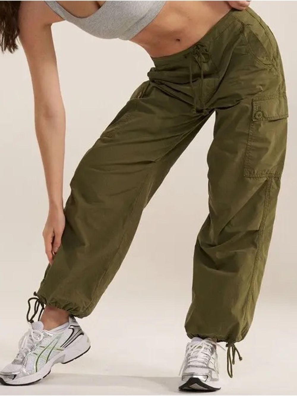 Outdoor Voices Olive Cargo Cotton Pants